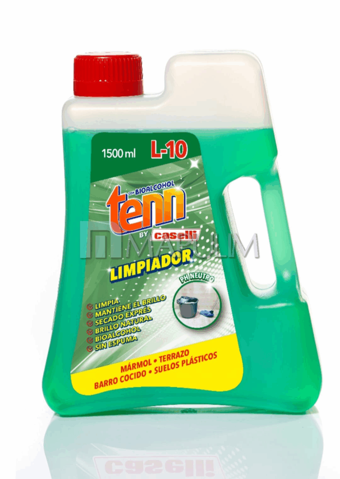 Limpiador suelo PH neutro primavera Tenn by Caselli L-10 para suelos de mármol, terrazo, barro codido y suelos plásticos de 1,5L.