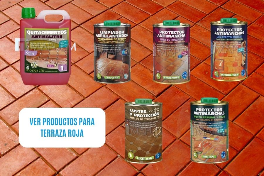 terraza roja suelo