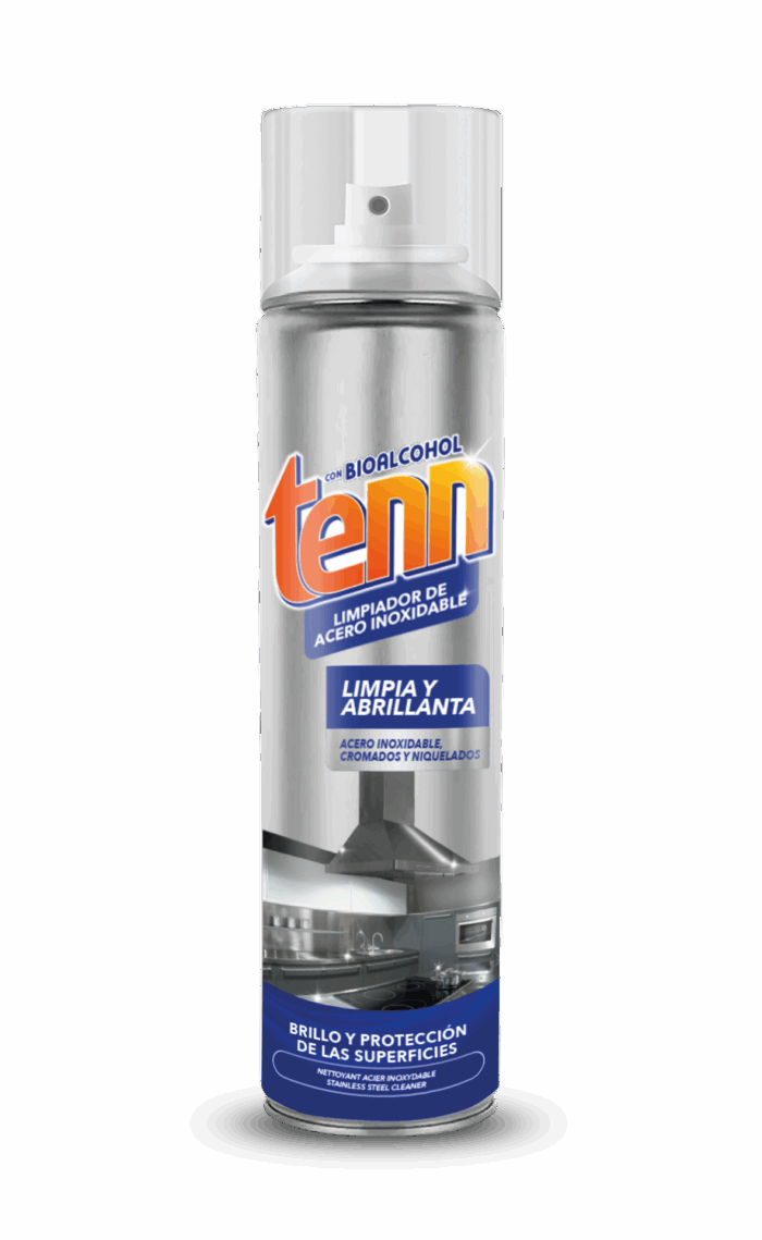 Limpiador abrillantador de acero inoxidable y metales Tenn 500 ml.
